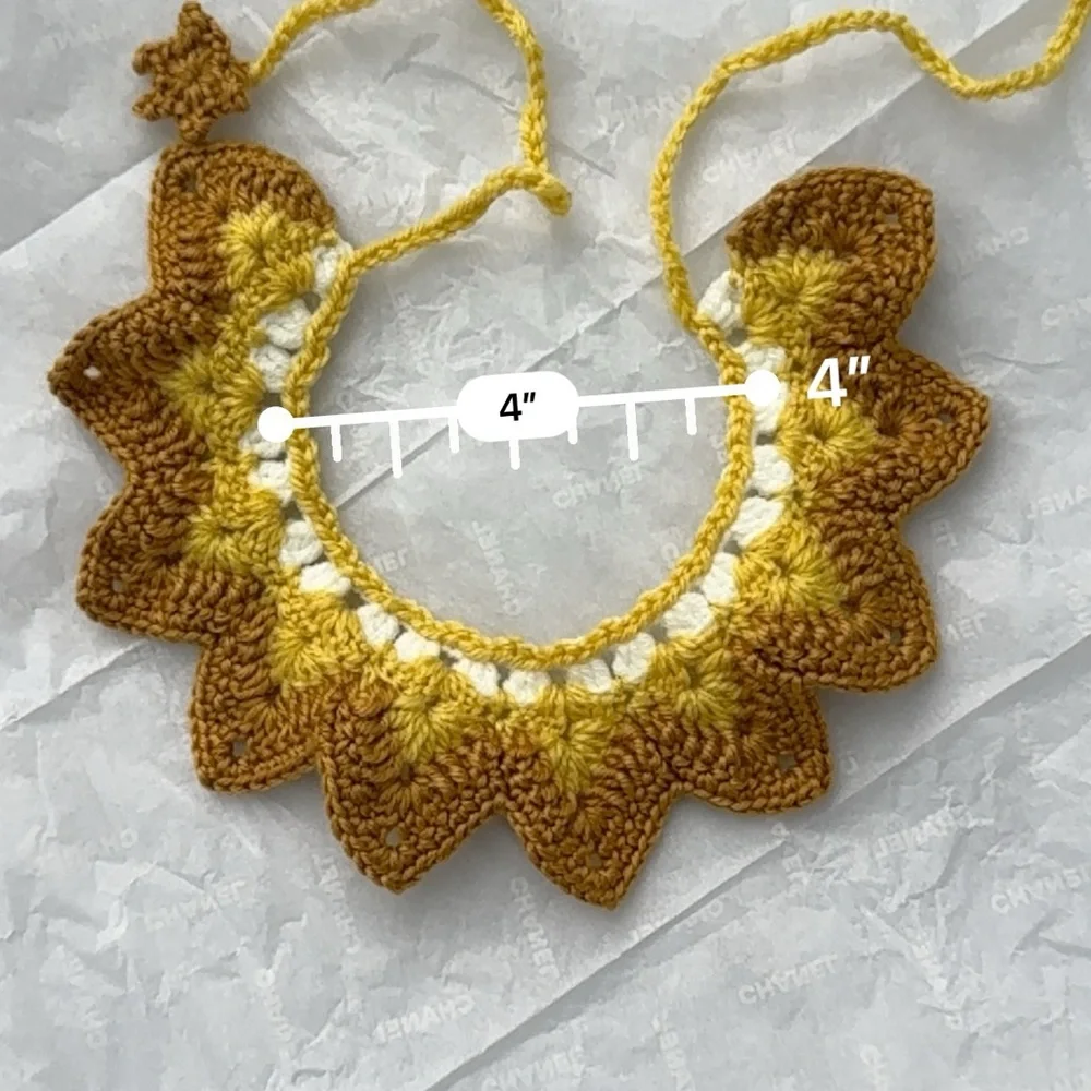 Sunflower Crochet Cat Collar